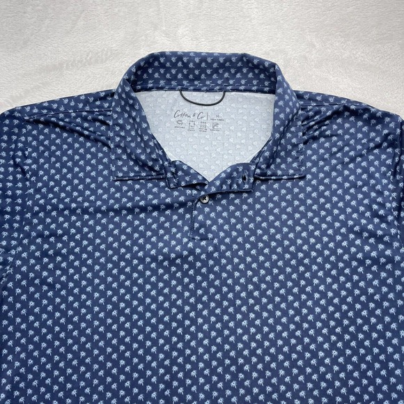 Cotton and Co Polo Shirt Mens Medium Blue Golf Lightweight Outdoor - Picture 6 of 12